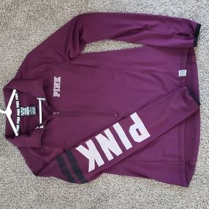 Pink Victoria's Secret Ultimate half zip pull over size Medium